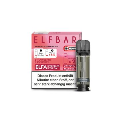 elfbar pods strawberry raspberry Elfbar 600 Prefilled Pod Kit Strawberry Raspberry Cherry Ice main image 1