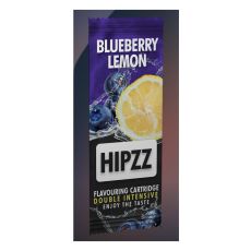 Aromakarten Hipzz Blueberry Lemon. Lila-schwarze Verpackung mit Blaubeeren und Zitrone.