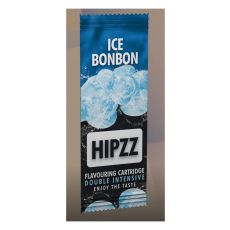 Aromakarten Hipzz Ice Bonbon. Blau-schwarze Verpackung mit Eisbonbons.
