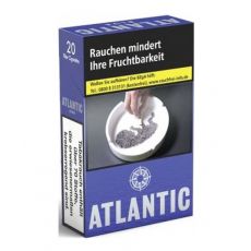 Schachtel Atlantic blue / blau L Zigaretten mit einem Packungsinhalt von 20 Zigaretten, Atlantic blue / blau L Zigaretten Stange mit 10 Packungen.