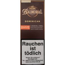 Packung Balmoral Zigarren Dominican Churchill mit 3 Stück Zigarren verpackt in der attraktiven Metallröhre / Tube. 