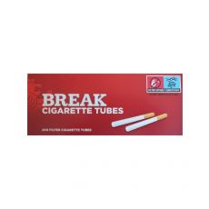 Packung Break Hülsen rot / red 200 Zigarettenhülsen mit einem Packungsinhalt von 200 Stück. Filterhülsen Break rot / red 200 in der 200er Schachtel.
