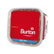 Eimer Tabak Burton Full Flavor rot 4XL Giga Box 400g. Roter Eimer mit weißem Burton Logo.