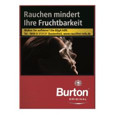 Schachtel Burton Original rot / red XXL mit einem Packungsinhalt von 29 Zigaretten. Burton Original rot / red XXL Stange mit 8 Packungen F'ilterzigaretten.