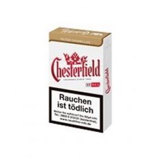 Schachtel Chesterfield Filterzigarillos rot/red King Size mit einem Packungsinhalt von 17 Zigarillos, Chesterfield Filterzigarillos rot/red Naturdeckblatt Stange mit 10 Packungen.