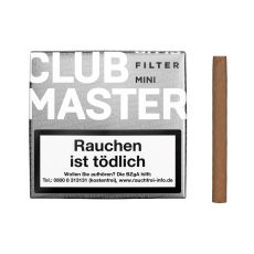Packung Zigarillos Clubmaster Mini White Filter No 176. Silberne Packung mit weißer Club Master Aufschrift und Zigarillo.