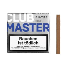 Packung Zigarillos Clubmaster Mini Blue Filter No 282. Silberne Packung mit weißer Club und blauer Master Aufschrift und Zigarillo.