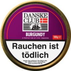 Dose Danske Club Pfeifentabak burgundy/lila 100g. Tabak für die Pfeife Danske Club burgundy/lila in der 100g Blechdose.