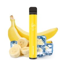 Elfbar 600 Einweg E-Zigarette Banana Ice mit Eiswürfel und Bananen.