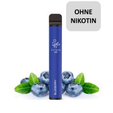 Packung Elfbar 600 Einweg E-Zigarette Blueberry 0mg/ml nikotinfrei. Blaues Gerät mit Blaubeeren.