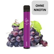 Elfbar 600 Einweg E-Zigarette Grape.. Lila Gerät mit dunkelen Trauben und ohne Nikotin Buttom.