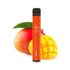 Einweg E-Zigaretten Elfbar 600 Mango. Oranges Gerät mit Mangofrüchten.