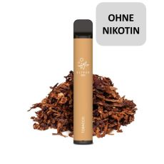 Einweg E-Zigaretten Elfbar 600 Tobacco. Hellbraunes Gerät mit Tabak mit ohne Nikotin Buttom.