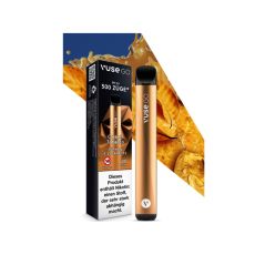 Packung Einweg E-Zigarette Vuse Go Creamy Tobacco. Braunes Gerät mit Tabak und Karamell.