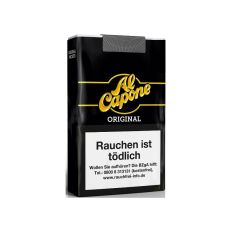 Schachtel Filterzigarillos Al Capone Pockets Filter Original 10 Stück. Weiche schwarze Packung mit Logo.