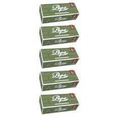 Gebinde Filterhülsen Pepe 200 King Size. Fünf grüne Packungen mit weißem Pepe Logo.
