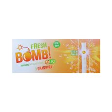 Packung Geschmackshülsen Fresh Bomb Click Orange Mint. Orange-weiß-grüne Packung mit Logo Bomb und Click Hülse.