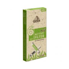 Packung GIZEH Hanf Filter Active Filter 6mm mit Kokoskohle 10 Stück. Gizeh Hanf Active Filter 6mm mit Kokoskohle zum Drehen.