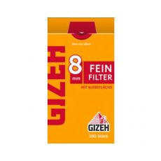 Packung GIZEH Zigarettenfilter Feinfilter 8mm mit Klebefläche 100 Stück. Gizeh Feinfilter 8mm Zigarettenfilter zum Drehen.