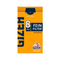 Packung GIZEH Zigarettenfilter Feinfilter Aktivkohle 8mm mit Klebefläche 100 Stück. Gizeh Feinfilter Aktivkohle 8mm Kohlefilter zum Drehen.