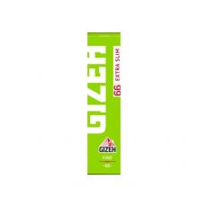 Packung GIZEH Zigarettenpapier Fine Extra Slim Green/Grün 66 Blatt. Heft mit 66 Blättchen Gizeh Fine Extra Slim Green/Grün Zigarettenpapier zum Drehen.
