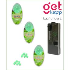 SET ANGEBOT HOFFMANN AROMAKUGELN PFEFFERMINZ / SPEARMINT (300 KAPSELN) UND KAPSELSPENDER FÜR AROMAKUGEL/AROMAKAPSELN ALS SET.