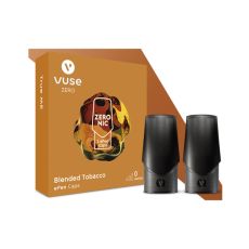 Packung Liquid Caps Vuse ePEN Blended Tobacco 0mg/ml nikotinfrei. Okerfarbene Schachtel.