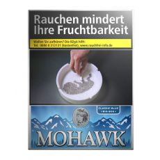 Schachtel Mohawk Zigaretten blue / blau Big mit einem Packungsinhalt von 25 Filterzigaretten. Mohawk Zigaretten blue / blau Big Stange mit 8 Packungen.