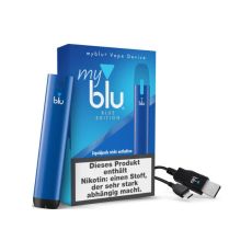 Packung myblu Vape Device Color Editon Blue/Blau. E-Zigarette myblu Color Edition blue/blau.