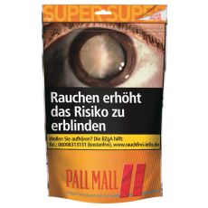 Beutel Pall Mall Tabak Allround Super. Oranger Beutel mit rotem Pall Mall Logo.