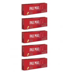 Gebinde Pall Mall rot / red 200 Xtra Zigarettenhülsen 1000 Stück. 5 Packungen mit je 200 Stück Filterhülsen Pall Mall rot 200 Xtra. 