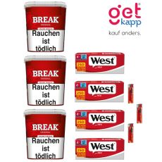 Break Tabak Rot 215g Eimer Sparset Giga Box Extra Hülsen