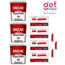 Break Tabak Rot 215g Eimer Sparset Giga Box Extra Hülsen