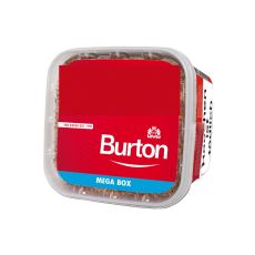 Eimer Tabak Burton Rot XXXL Mega Box. Roter Eimer mit weißem Burton Logo und Mega Box Aufschrift.