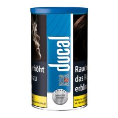 Dose Tabak Ducal Blau 190g. Blaue Dose mit weißer Ducal Aufschrift und Logo mit Löwen.