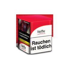 Dose Tabak Fair Play Red 50g. Rote-weiße Dose mit schwarzem Fair Play Logo und Warnhinweis.