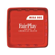 Eimer Tabak Fair Play Red 165g. Roter Eimer mit weißem Fair Play Logo und Mega-Box Aufschrift.