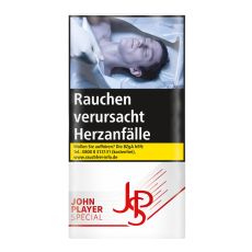 Pouch Tabak John Player Special rot. Weiß-graues Päckchen mit rotem John Player Special Logo.