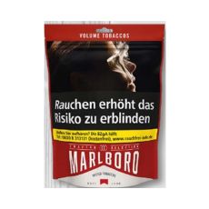 Beutel Tabak Marlboro Crafted Selection. Roter Beutel mit weißer Marlboro Aufschrift.