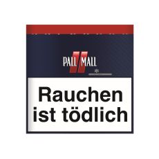 Dose Tabak Pall Mall Rot XL. Blaue Dose mit rotem Pausezeichen und weißer Pall Mall Aufschrift.