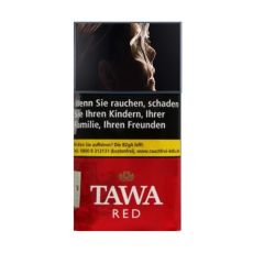 Pouch Tabak Tawa Red 40g. Rotes Päckchen mit weißer Tawa und Red Aufschrift.