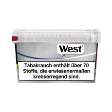 Eimer Tabak West silver Big Box 125g. Silber-grauer Eimer mit schwarz-weißem West Logo.