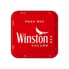 Eimer Winston Tabak rot Mega Box. Rote Box mit weißem Winston Logo und Warnhinweis.