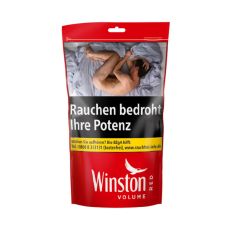 Beutel Tabak Winston Rot XXL. Roter Beutel mit weißem Winston Logo mit Vogel und Red Aufschrift.