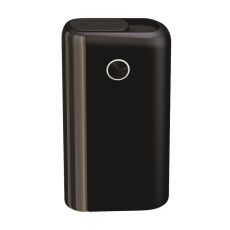 Tabakerhitzer Glo Hyper PLUS Device Starter Kit black ebony. Frontansicht in schwarz.