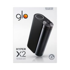 Tabakerhitzer Glo Hyper X2 Device Black. Verpackung Glo Tabak Heater Hyper X2 in schwarz.