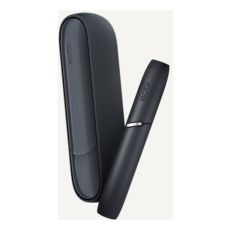 Tabakerhitzer IQOS 3 Duo Device Kit Velvet Grey mit passendem Holder nebeneinander.