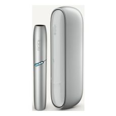 Tabakerhitzer IQOS Originals Duo Kit Silver. Silberner Tabakerhitzer mit passenden Holder.