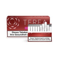 Stange Tabaksticks IQOS Terea Sienna 200 Stück. Rotbraune Packungen mit Tabaksticks im Vordergrund.