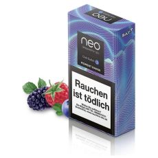 Packung Neo Tabaksticks Club Switch wellenförmig lila-hellblau gestreift.
